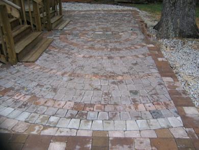 Custom Patio with Circle Kit Blends from Harvest, Pewter, and Dakota Blends