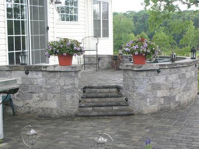 CST Antique Grey Standard Block with Charcoal Bullnose Steps Built In