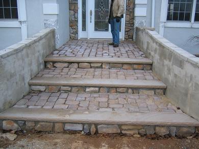 EP Henry Custom Steps with Veneer and Tenessee Stone Treads