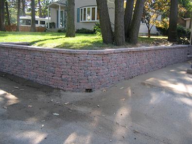 Retaining Wall with Built in Drainage